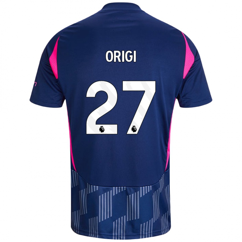 Niño Camiseta Divock Origi #27 Azul Real Rosa 2ª Equipación 2024/25 La Camisa Argentina