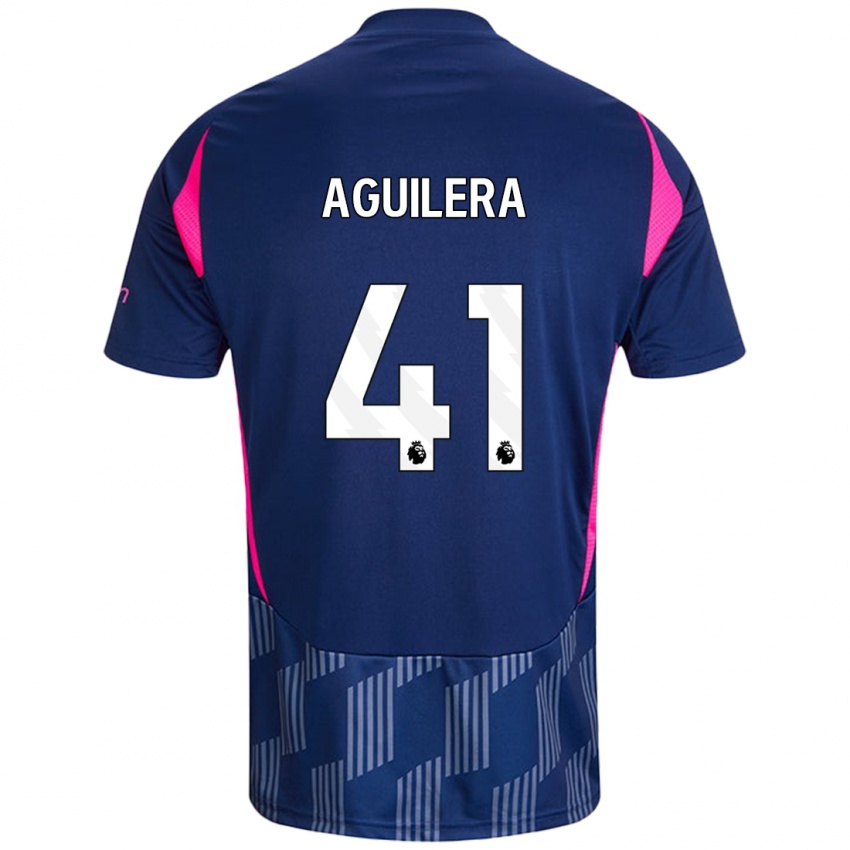 Niño Camiseta Brandon Aguilera #41 Azul Real Rosa 2ª Equipación 2024/25 La Camisa Argentina