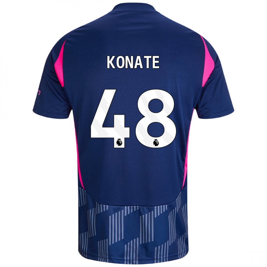 Niño Camiseta Ateef Konaté #48 Azul Real Rosa 2ª Equipación 2024/25 La Camisa Argentina