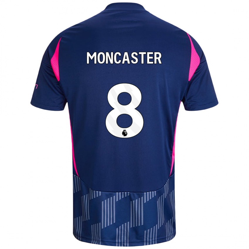 Niño Camiseta Mai Moncaster #8 Azul Real Rosa 2ª Equipación 2024/25 La Camisa Argentina