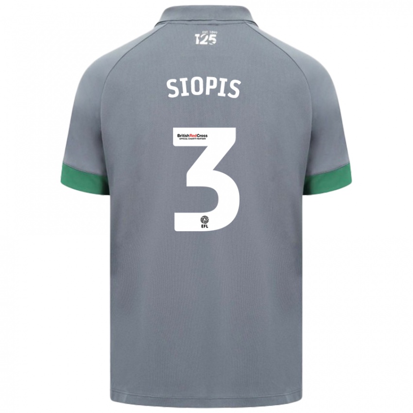 Niño Camiseta Manolis Siopis #3 Gris Oscuro 2ª Equipación 2024/25 La Camisa Argentina