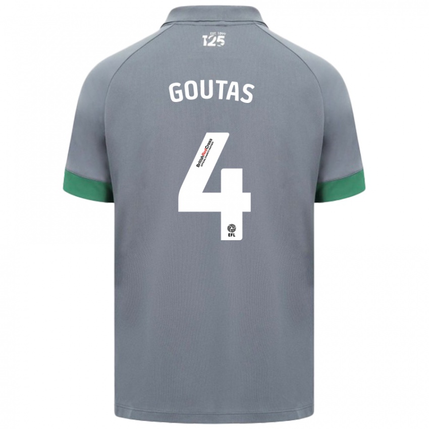 Niño Camiseta Dimitrios Goutas #4 Gris Oscuro 2ª Equipación 2024/25 La Camisa Argentina