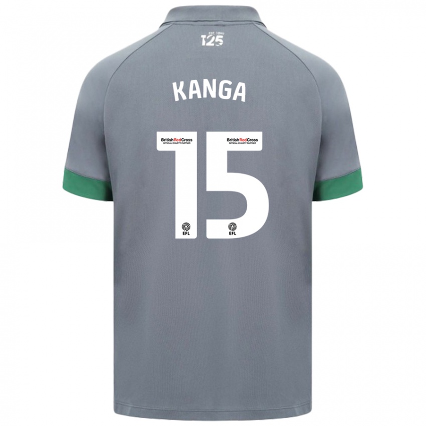 Niño Camiseta Wilfried Kanga #15 Gris Oscuro 2ª Equipación 2024/25 La Camisa Argentina