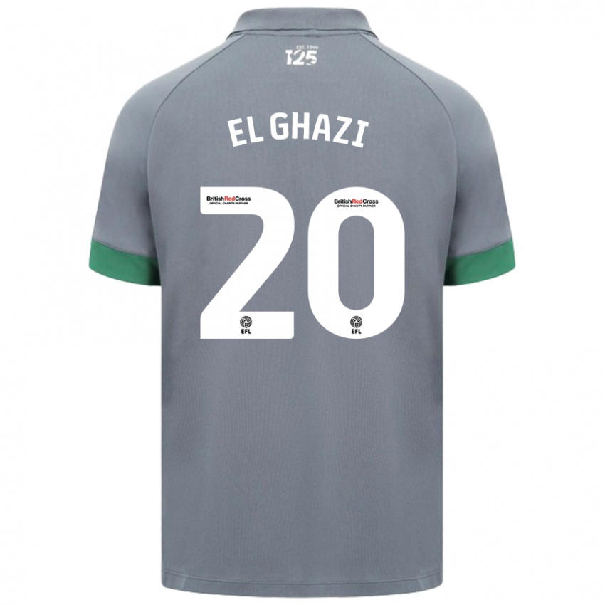 Niño Camiseta Anwar El Ghazi #20 Gris Oscuro 2ª Equipación 2024/25 La Camisa Argentina