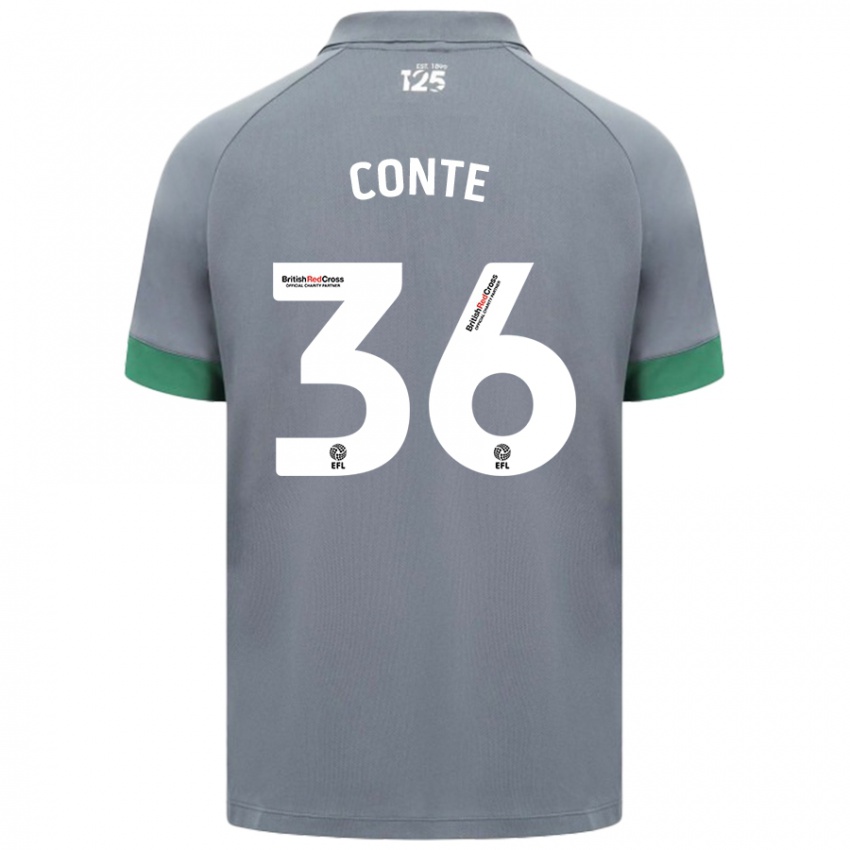 Niño Camiseta Raheem Conte #36 Gris Oscuro 2ª Equipación 2024/25 La Camisa Argentina