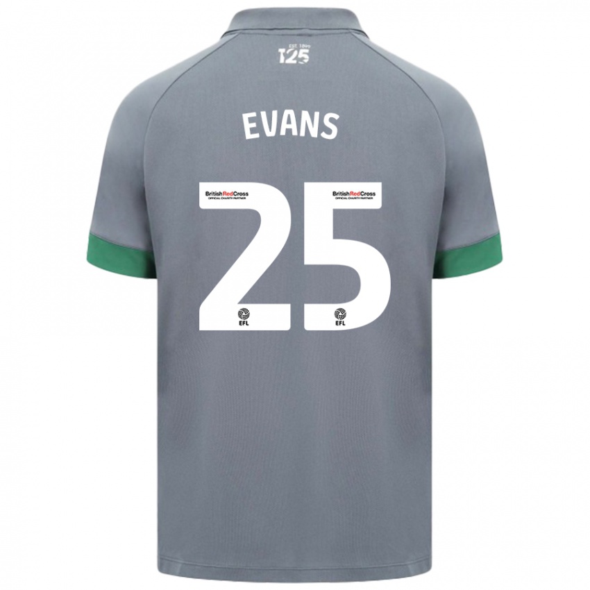 Niño Camiseta Kieron Evans #25 Gris Oscuro 2ª Equipación 2024/25 La Camisa Argentina