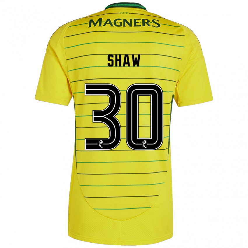 Niño Camiseta Liam Shaw #30 Amarillo 2ª Equipación 2024/25 La Camisa Argentina