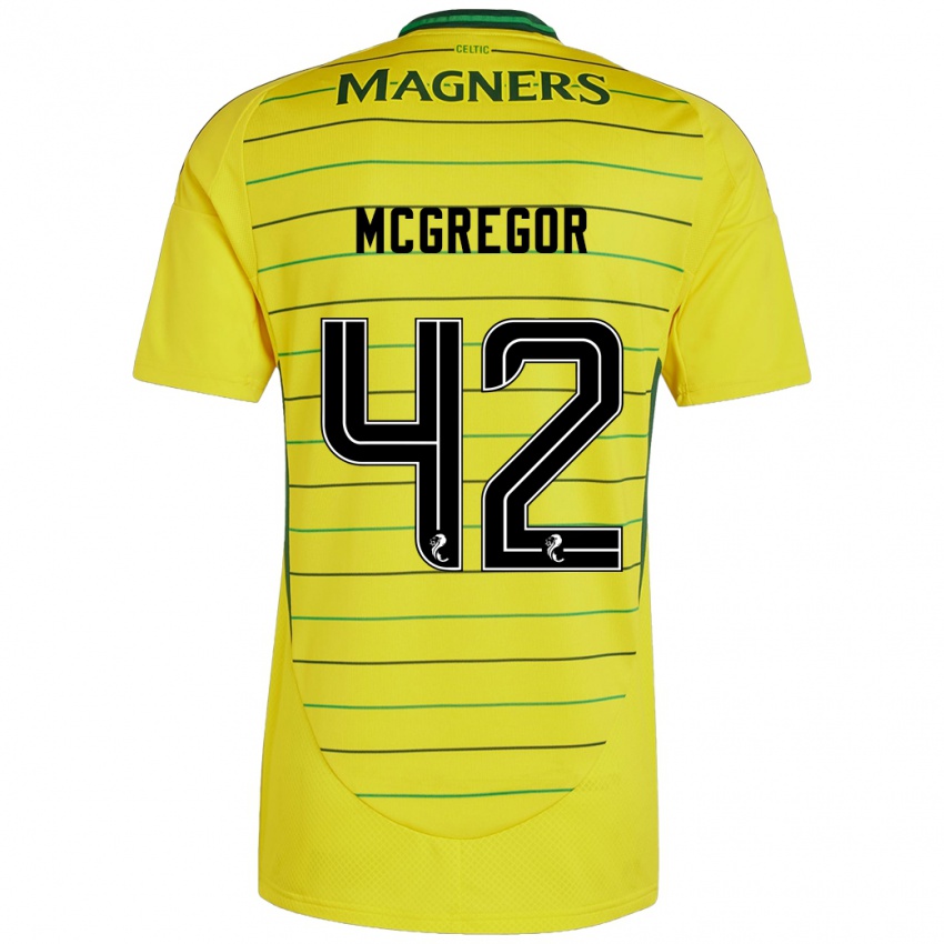 Niño Camiseta Callum Mcgregor #42 Amarillo 2ª Equipación 2024/25 La Camisa Argentina