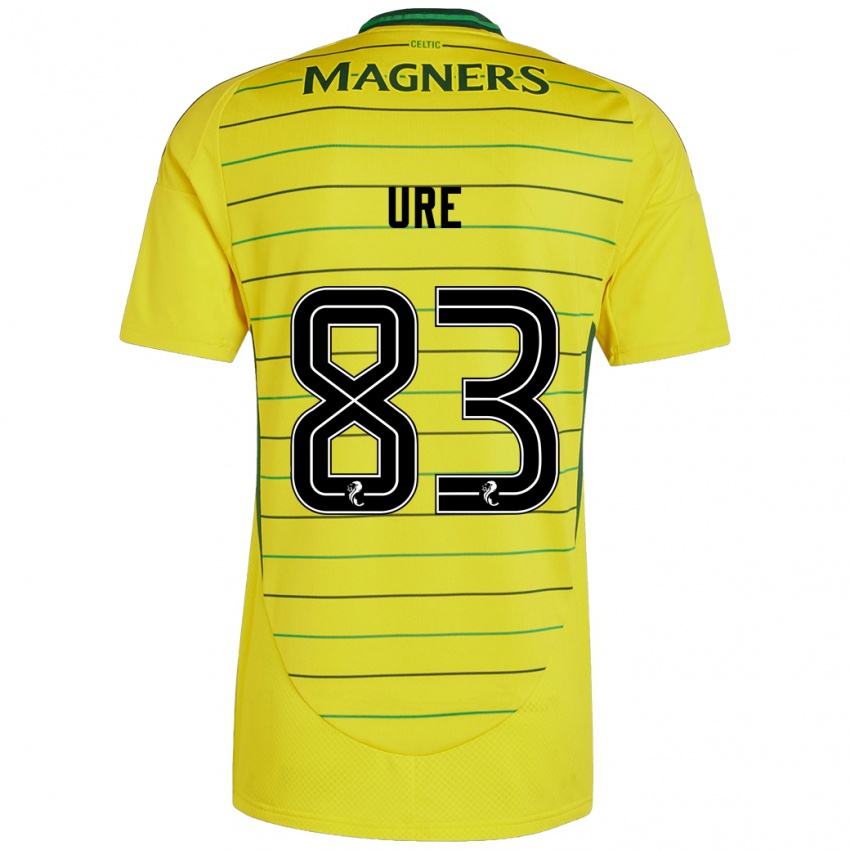 Niño Camiseta Kyle Ure #83 Amarillo 2ª Equipación 2024/25 La Camisa Argentina