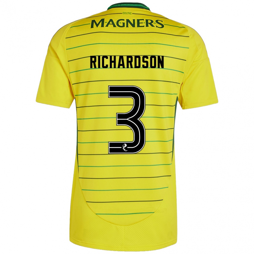 Niño Camiseta Amy Richardson #3 Amarillo 2ª Equipación 2024/25 La Camisa Argentina