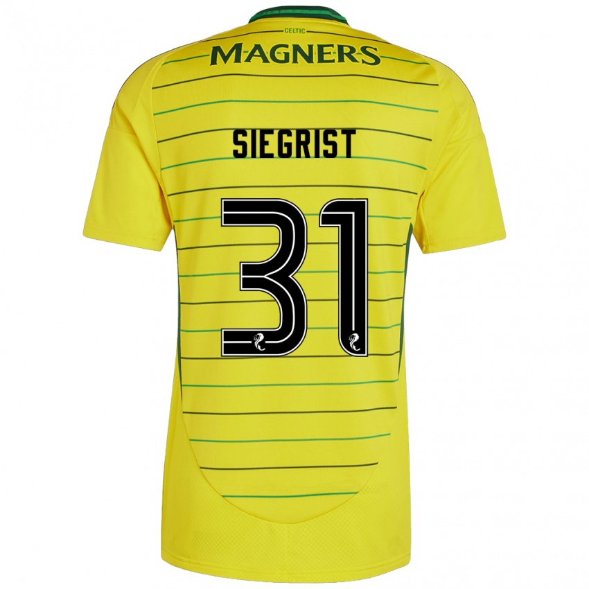 Niño Camiseta Benjamin Siegrist #31 Amarillo 2ª Equipación 2024/25 La Camisa Argentina