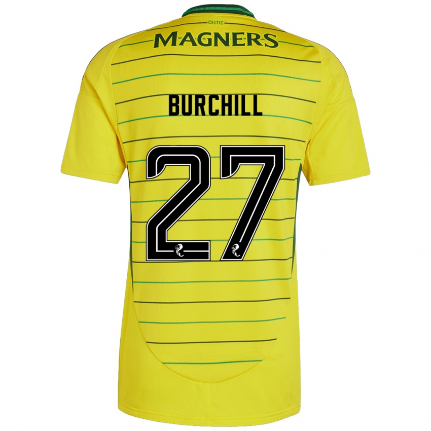 Niño Camiseta Tiree Burchill #27 Amarillo 2ª Equipación 2024/25 La Camisa Argentina