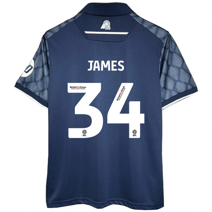 Niño Camiseta Aaron James #34 Negro 2ª Equipación 2024/25 La Camisa Argentina