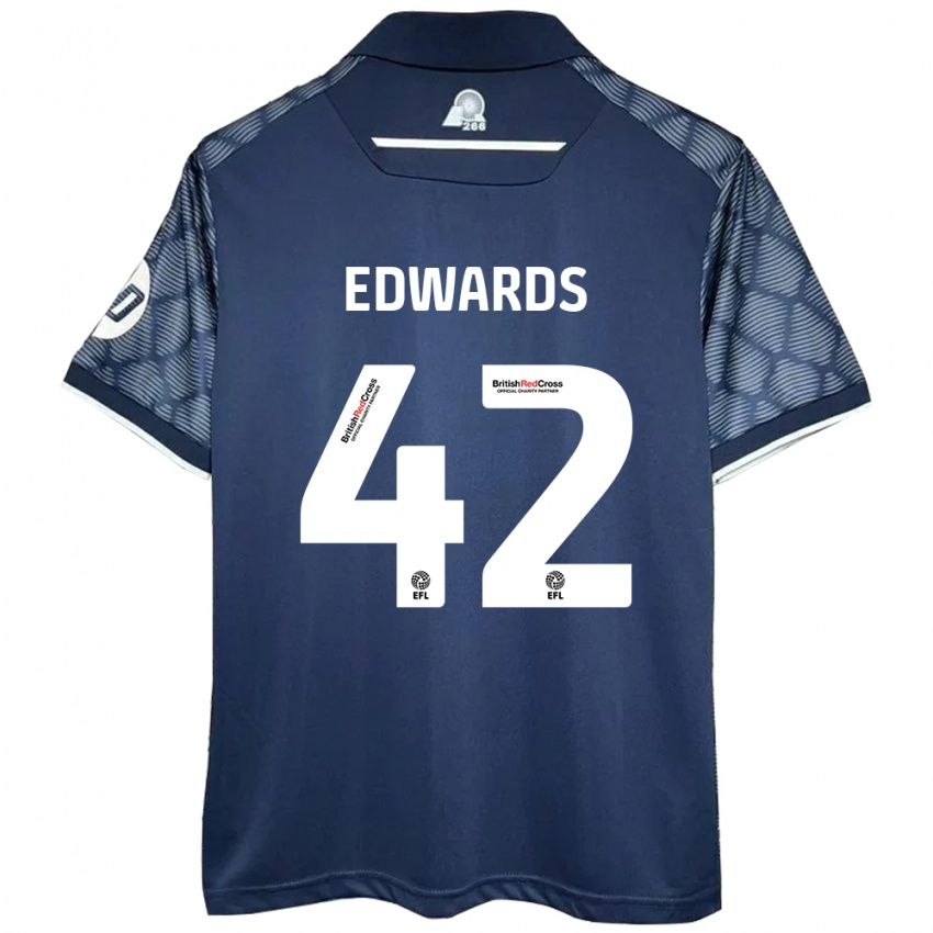 Niño Camiseta Callum Edwards #42 Negro 2ª Equipación 2024/25 La Camisa Argentina