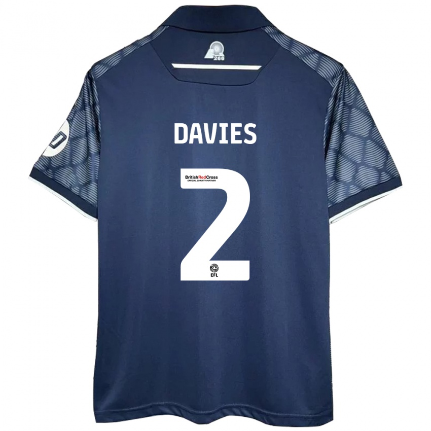 Niño Camiseta Phoebe Davies #2 Negro 2ª Equipación 2024/25 La Camisa Argentina