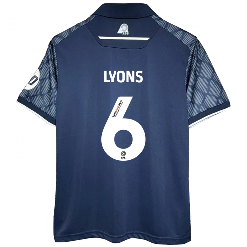 Niño Camiseta Lauryn Lyons #6 Negro 2ª Equipación 2024/25 La Camisa Argentina