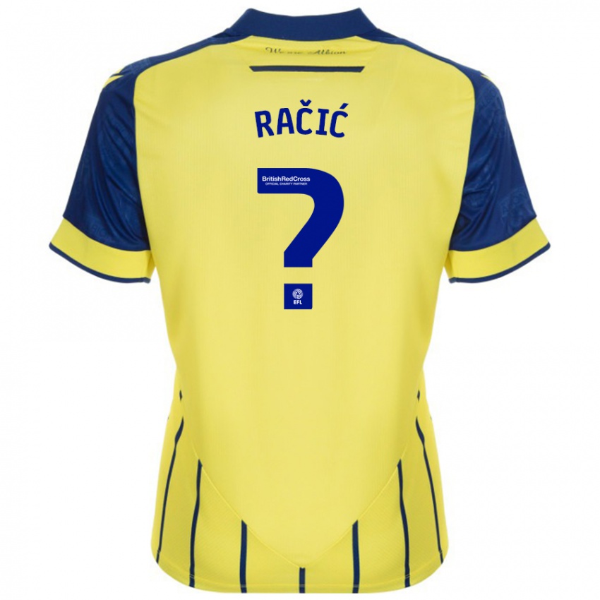 Niño Camiseta Uroš Račić #0 Amarillo Azul 2ª Equipación 2024/25 La Camisa Argentina