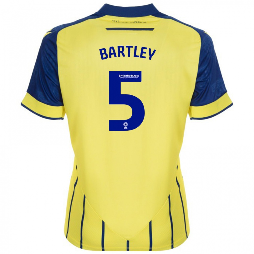 Niño Camiseta Kyle Bartley #5 Amarillo Azul 2ª Equipación 2024/25 La Camisa Argentina