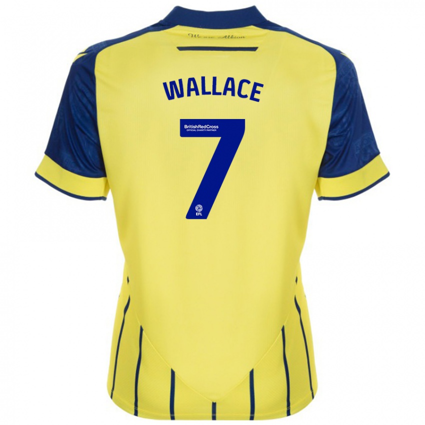 Niño Camiseta Jed Wallace #7 Amarillo Azul 2ª Equipación 2024/25 La Camisa Argentina