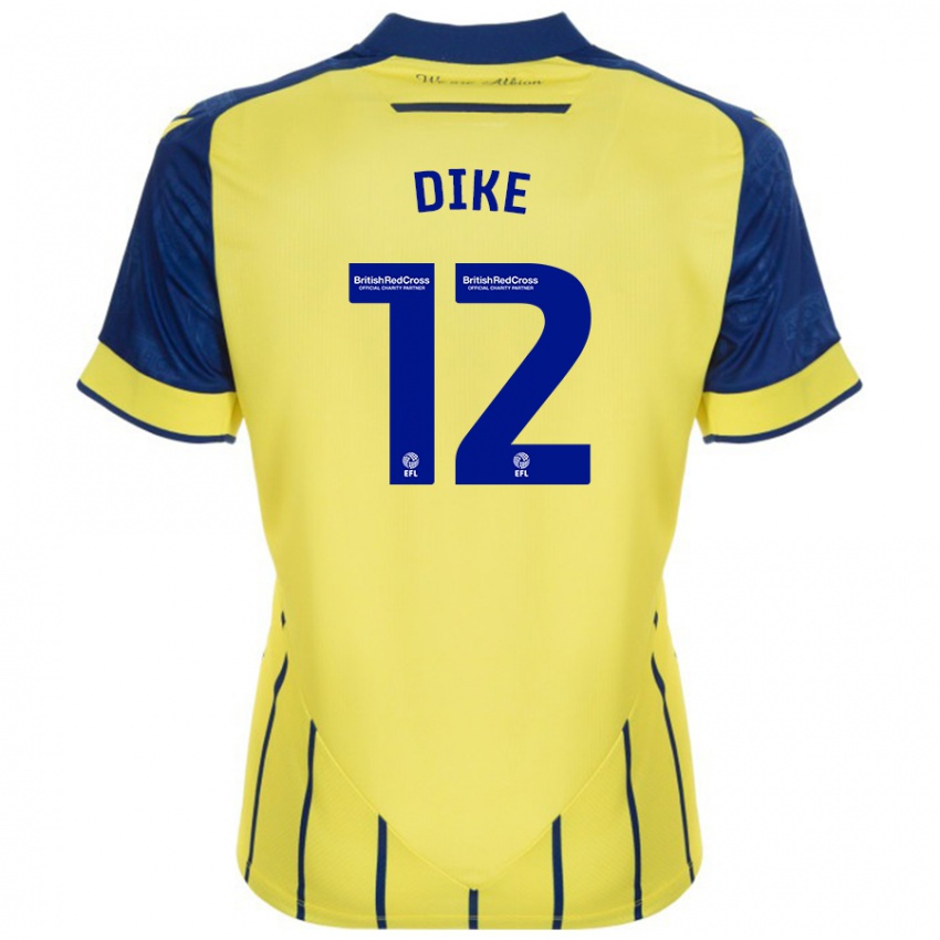 Niño Camiseta Daryl Dike #12 Amarillo Azul 2ª Equipación 2024/25 La Camisa Argentina