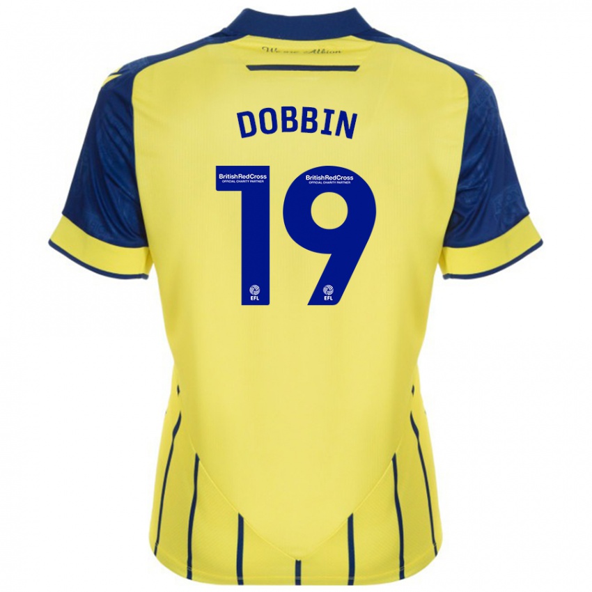 Niño Camiseta Lewis Dobbin #19 Amarillo Azul 2ª Equipación 2024/25 La Camisa Argentina