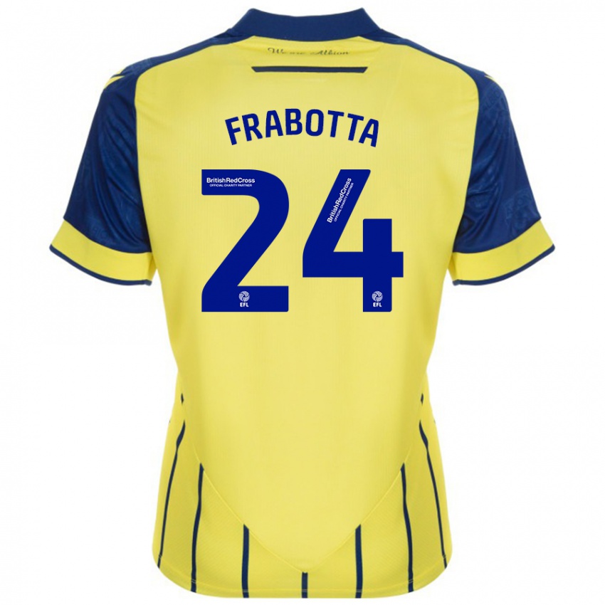 Niño Camiseta Gianluca Frabotta #24 Amarillo Azul 2ª Equipación 2024/25 La Camisa Argentina