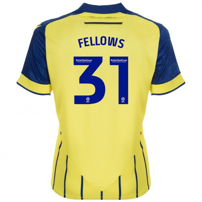 Niño Camiseta Tom Fellows #31 Amarillo Azul 2ª Equipación 2024/25 La Camisa Argentina