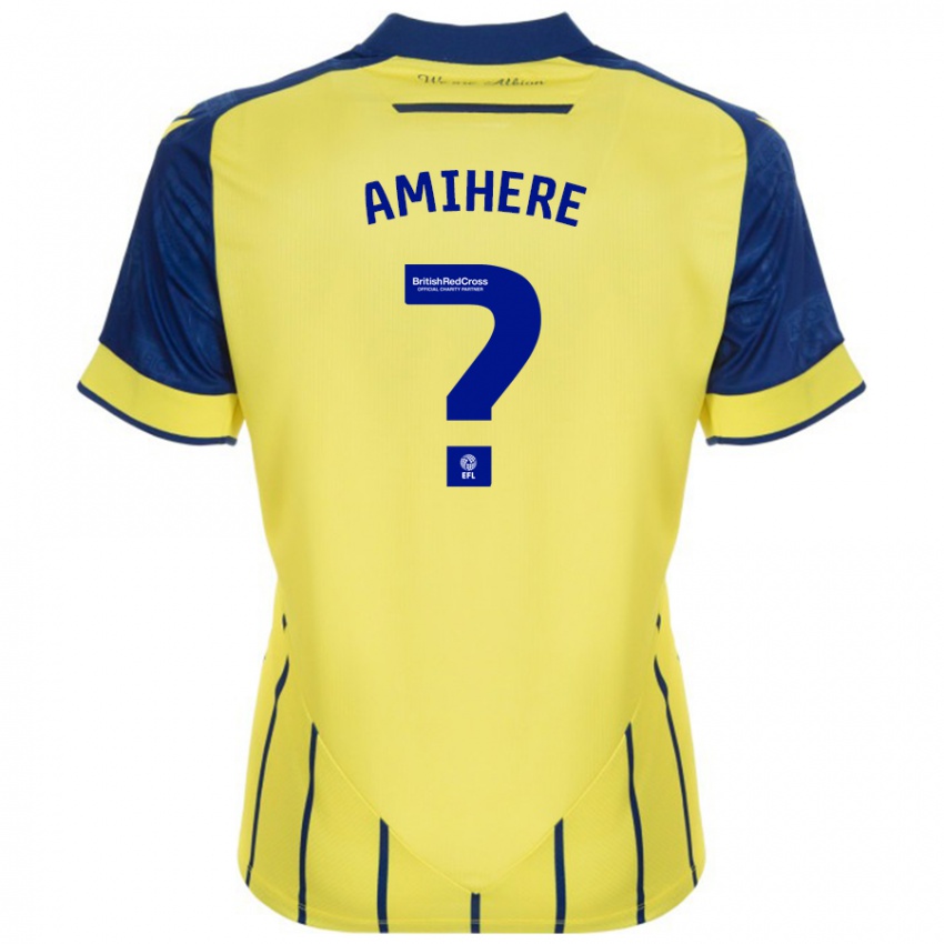 Niño Camiseta Iddrisa Dauda Amihere #0 Amarillo Azul 2ª Equipación 2024/25 La Camisa Argentina