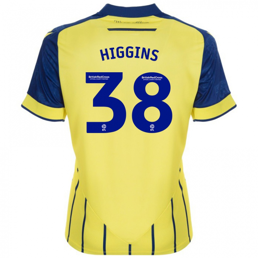 Niño Camiseta Akeel Higgins #38 Amarillo Azul 2ª Equipación 2024/25 La Camisa Argentina