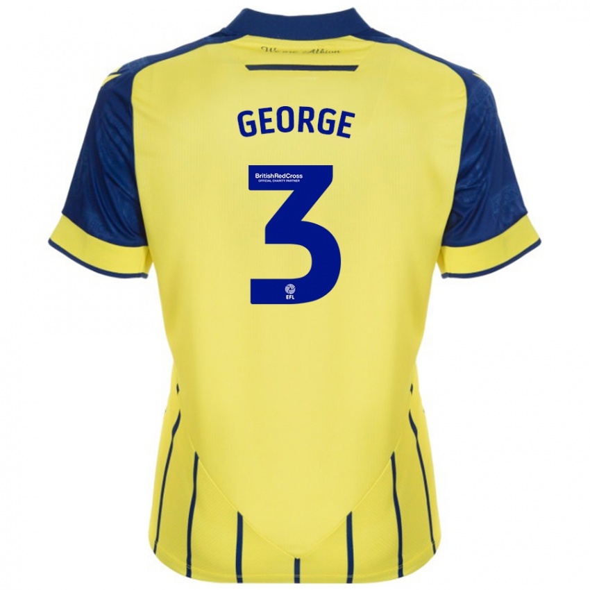 Niño Camiseta Hannah George #3 Amarillo Azul 2ª Equipación 2024/25 La Camisa Argentina