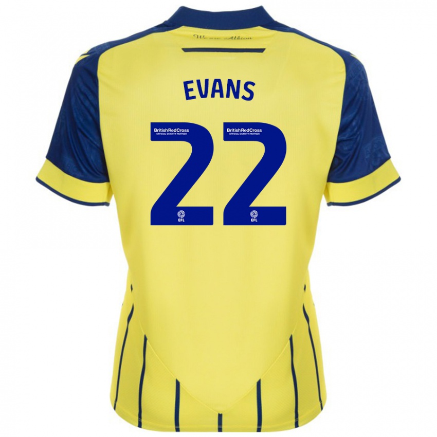 Niño Camiseta Kate Evans #22 Amarillo Azul 2ª Equipación 2024/25 La Camisa Argentina