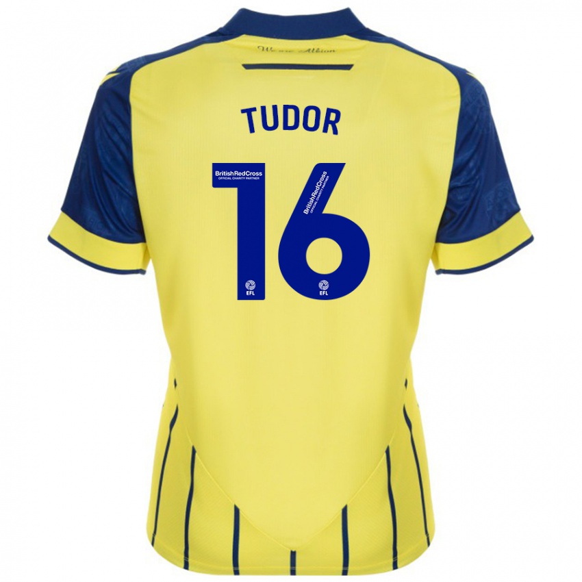 Niño Camiseta Sophie Tudor #16 Amarillo Azul 2ª Equipación 2024/25 La Camisa Argentina