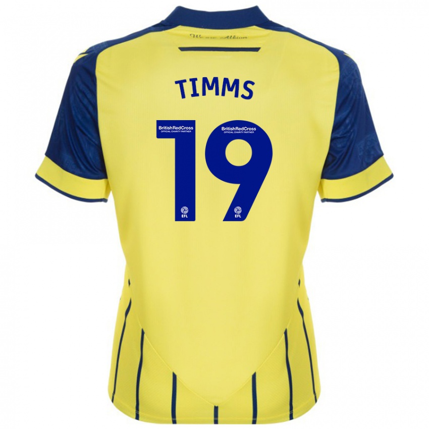 Niño Camiseta Maria Timms #19 Amarillo Azul 2ª Equipación 2024/25 La Camisa Argentina