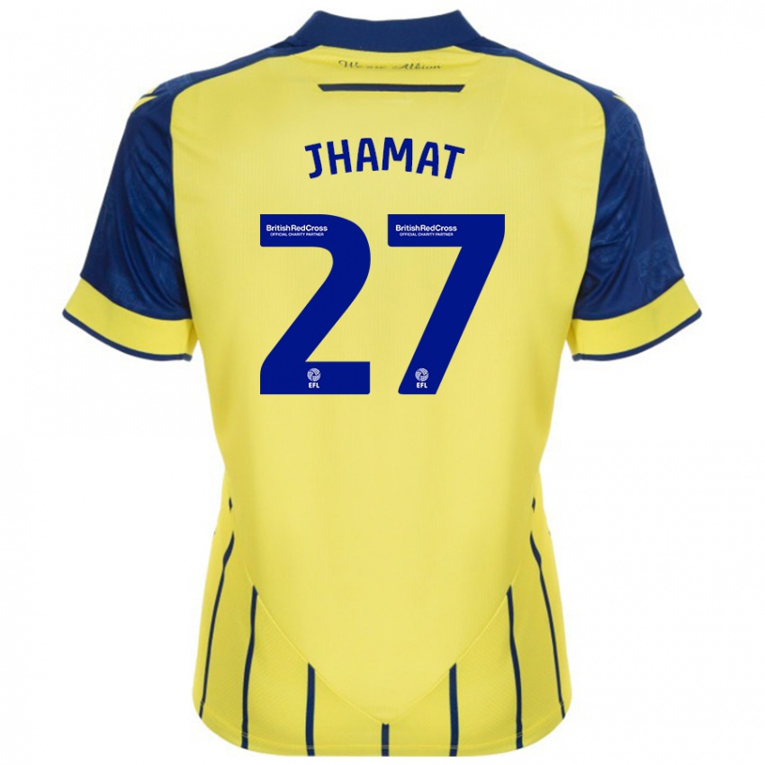 Niño Camiseta Simran Jhamat #27 Amarillo Azul 2ª Equipación 2024/25 La Camisa Argentina