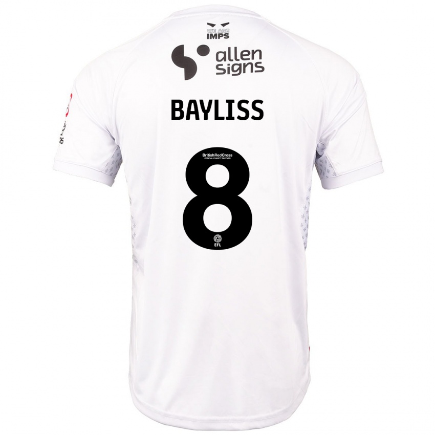 Niño Camiseta Tom Bayliss #8 Rojo Blanco 2ª Equipación 2024/25 La Camisa Argentina