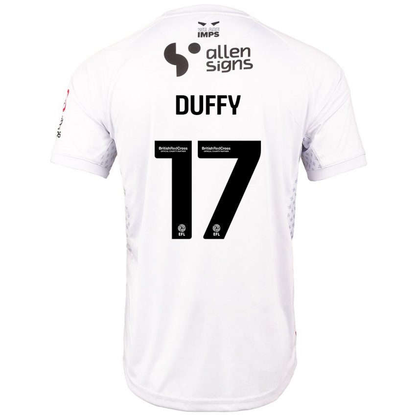 Niño Camiseta Dylan Duffy #17 Rojo Blanco 2ª Equipación 2024/25 La Camisa Argentina