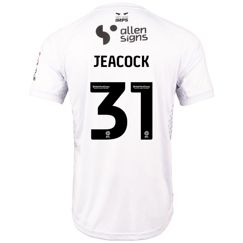 Niño Camiseta Zach Jeacock #31 Rojo Blanco 2ª Equipación 2024/25 La Camisa Argentina