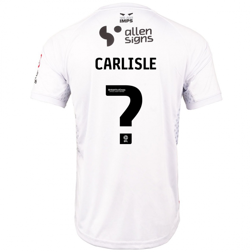 Niño Camiseta Charlie Carlisle #0 Rojo Blanco 2ª Equipación 2024/25 La Camisa Argentina