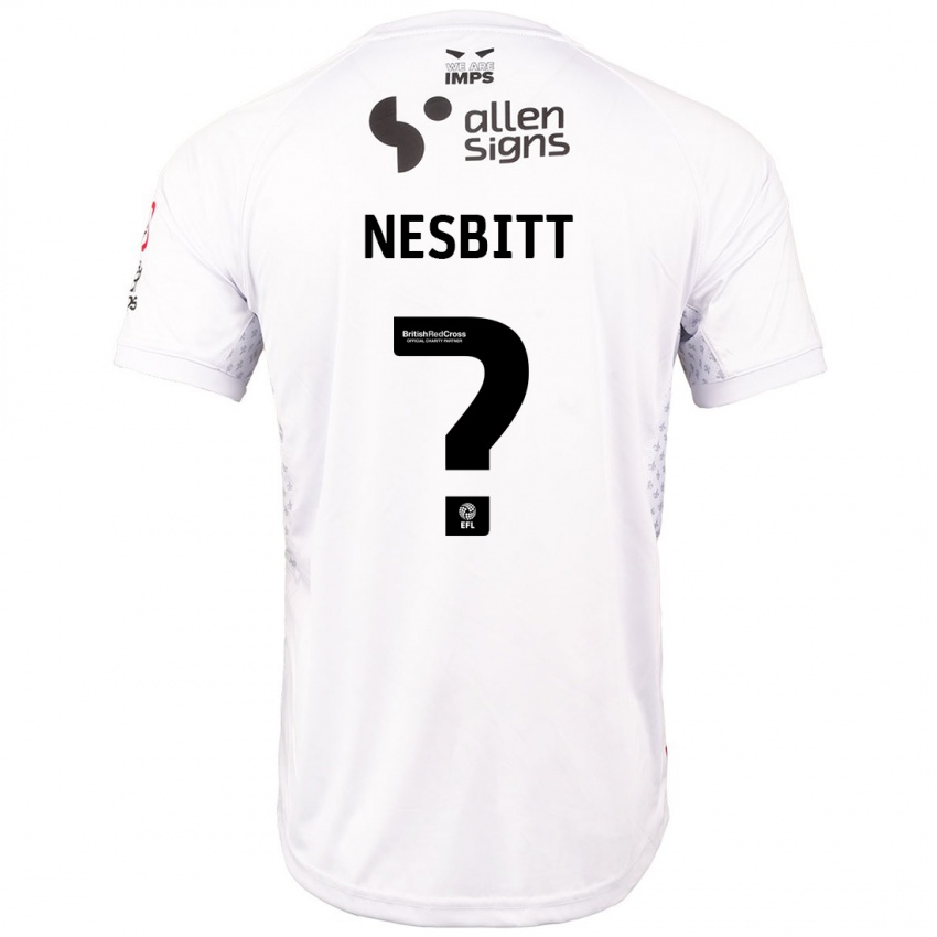 Niño Camiseta Tom Nesbitt #0 Rojo Blanco 2ª Equipación 2024/25 La Camisa Argentina