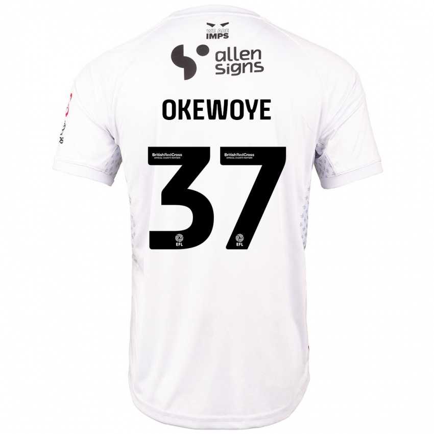 Niño Camiseta Gbolahan Okewoye #37 Rojo Blanco 2ª Equipación 2024/25 La Camisa Argentina