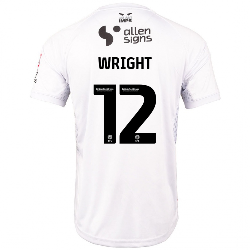 Niño Camiseta Jordan Wright #12 Rojo Blanco 2ª Equipación 2024/25 La Camisa Argentina