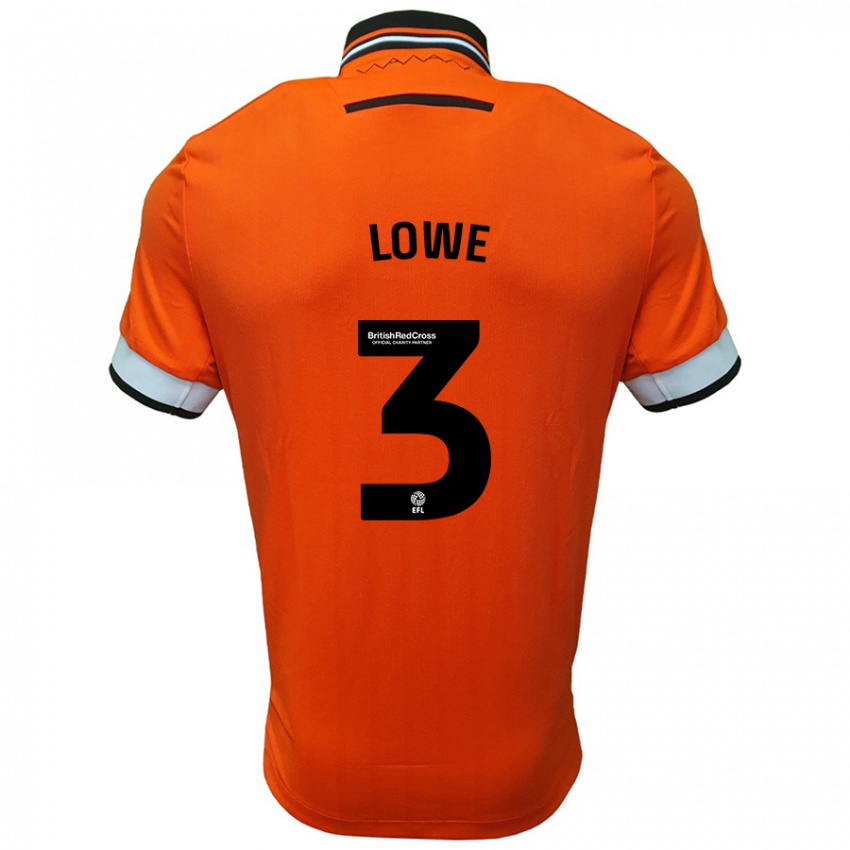 Niño Camiseta Max Lowe #3 Naranja Blanco 2ª Equipación 2024/25 La Camisa Argentina