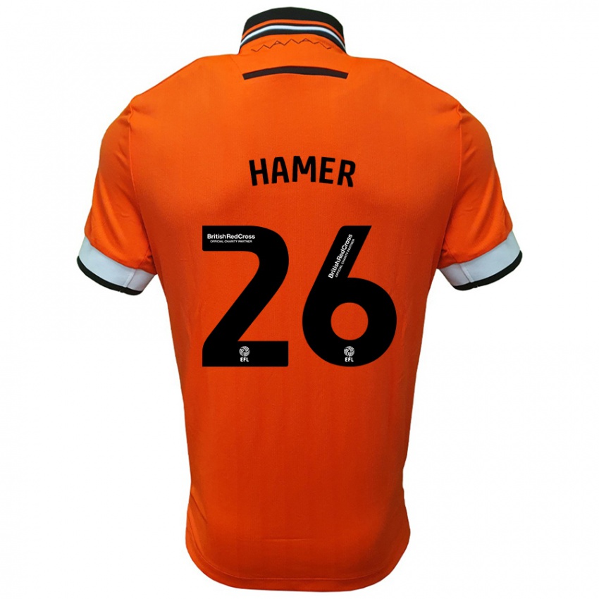 Niño Camiseta Ben Hamer #26 Naranja Blanco 2ª Equipación 2024/25 La Camisa Argentina