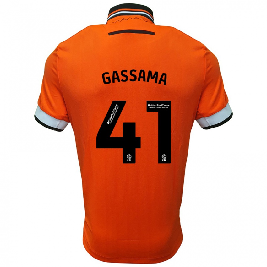 Niño Camiseta Djeidi Gassama #41 Naranja Blanco 2ª Equipación 2024/25 La Camisa Argentina