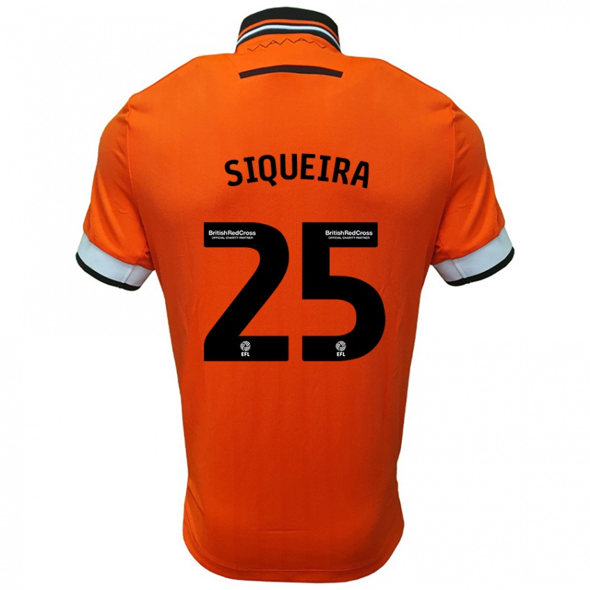 Niño Camiseta Guilherme Siqueira #25 Naranja Blanco 2ª Equipación 2024/25 La Camisa Argentina