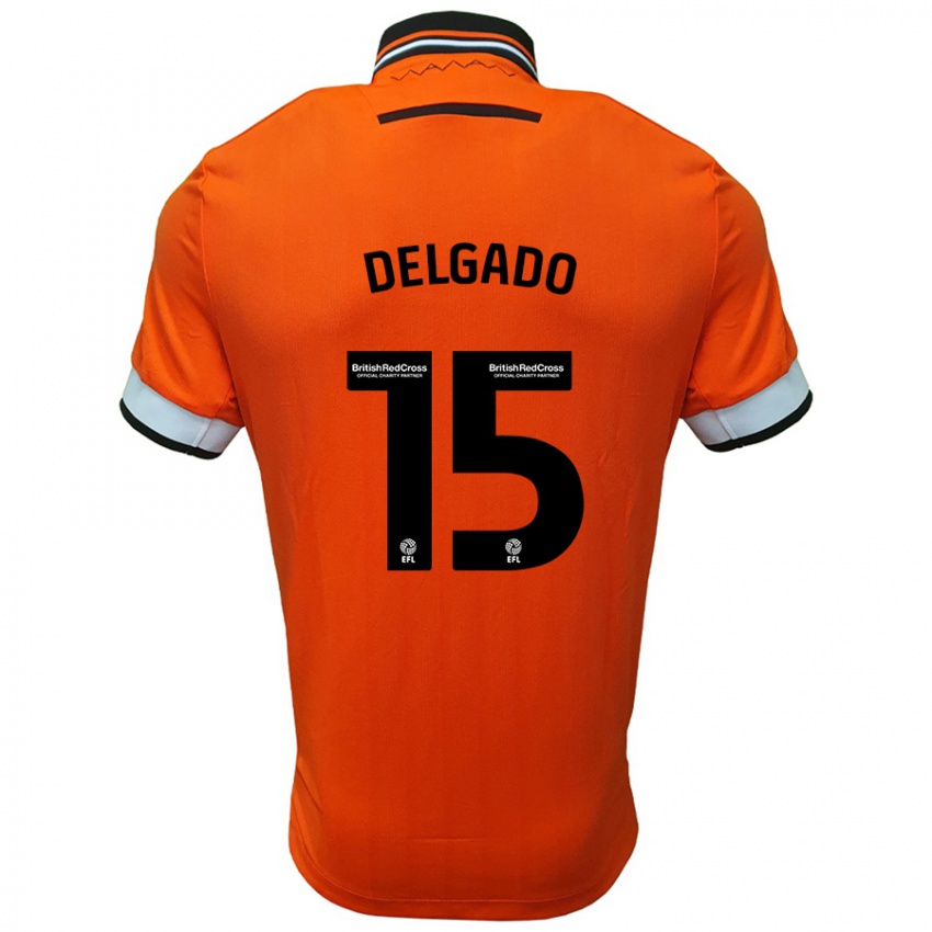 Niño Camiseta Juan Delgado #15 Naranja Blanco 2ª Equipación 2024/25 La Camisa Argentina