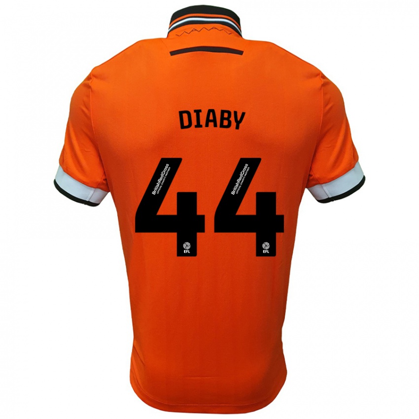 Niño Camiseta Momo Diaby #44 Naranja Blanco 2ª Equipación 2024/25 La Camisa Argentina