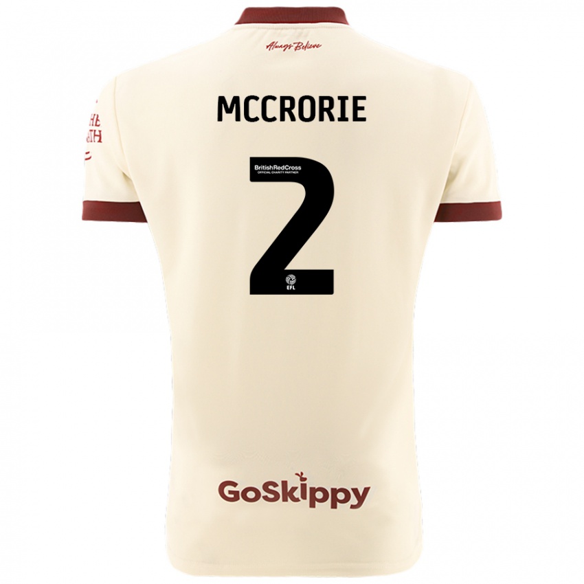 Niño Camiseta Ross Mccrorie #2 Crema Blanco 2ª Equipación 2024/25 La Camisa Argentina