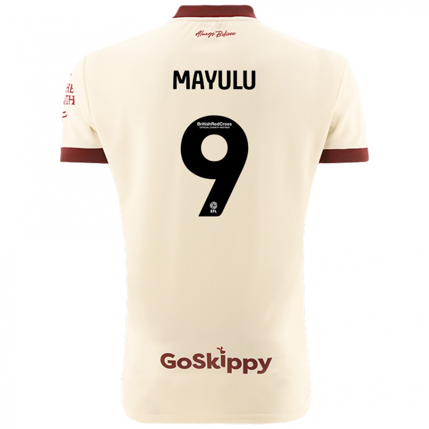 Niño Camiseta Fally Mayulu #9 Crema Blanco 2ª Equipación 2024/25 La Camisa Argentina