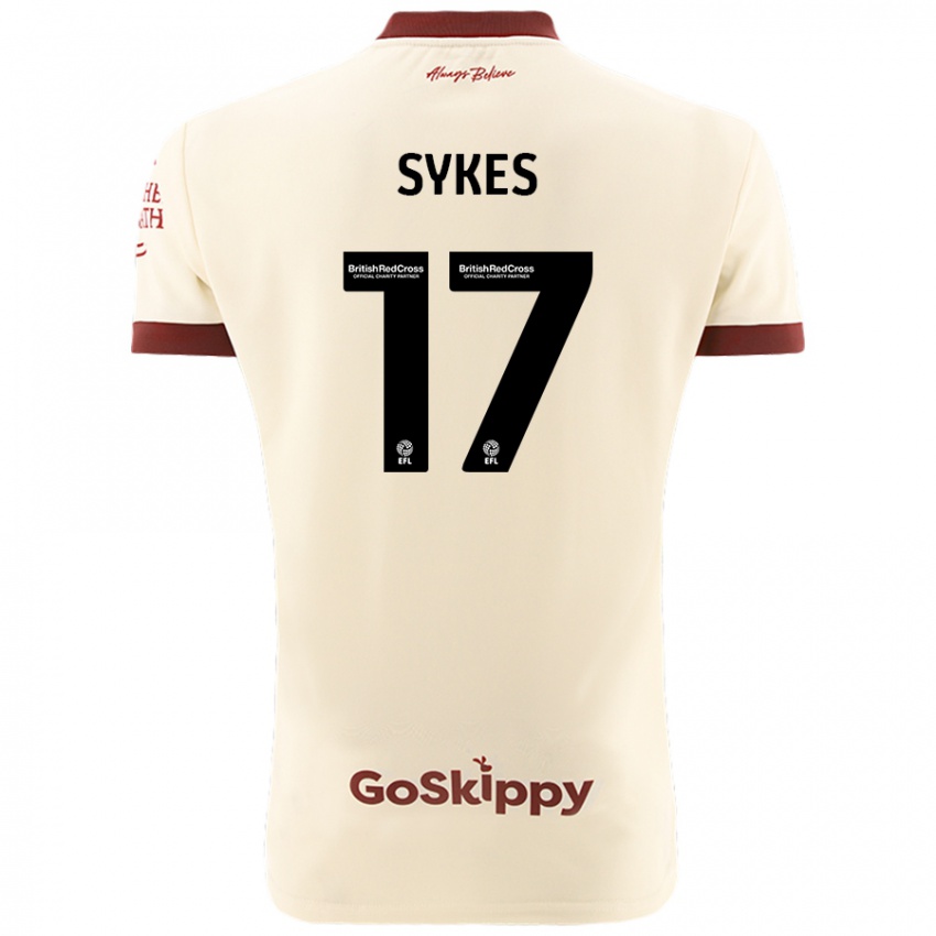 Niño Camiseta Mark Sykes #17 Crema Blanco 2ª Equipación 2024/25 La Camisa Argentina